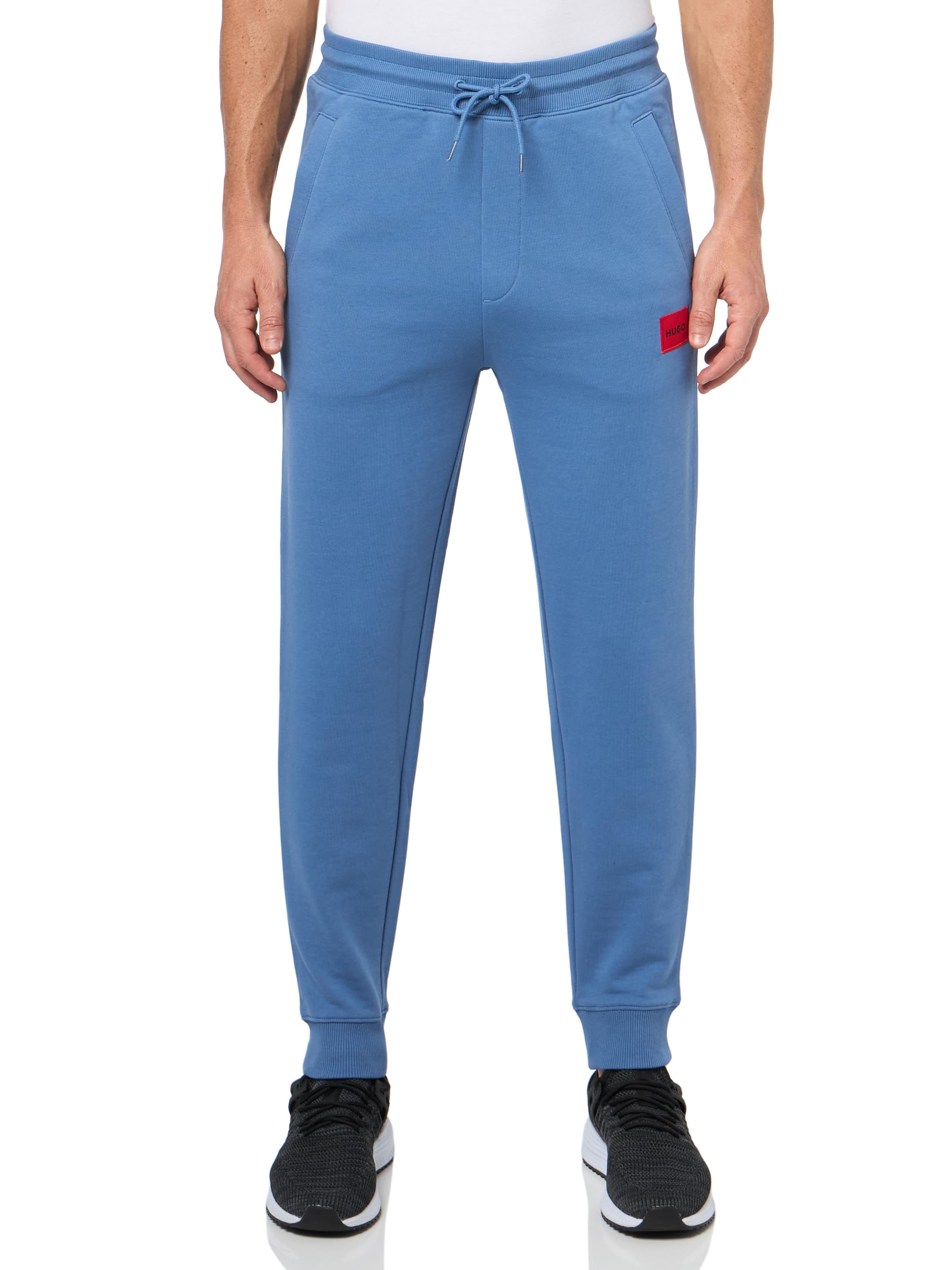 HUGO Regular Fit Square Logo Jersey Drawstring Joggers,Blue Explorer,XXL