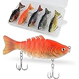 ZACX 3D Lifelike Fishing Lures for Bass Trout Perch Freshwater Fishing Lures Multi Jointed Swimbait Hard Bait Freshwater Fish