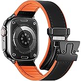 WestEagle Magnetic Leather Bands Compatible with Apple Watch 42mm 41mm 40mm 38mm for Men Women, Genuine Leather with Parachute-Style Metal Buckle for iWatch Series SE 11/10/9/8/7/6/5/4/3/2/1
