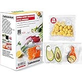 Vacuum sealer bags for food,reusable vacuum seal bags, storage bags vacuum sealed with air valve, double zipper. (13.4 * 11.8inch) 20pcs.