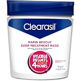 Clearasil Rapid Rescue Deep Treatment Acne Face Pads, Maximum Strenght with 2% Salicylic Acid Acne Treatment Medicine, 90 Count