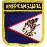 American Samoa Flag Embroidered Sew on/Iron on Shield Patch, Approx. Size 2.5" x 2.75"