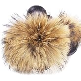 Adorllya Big Faux Fur Slides, Furry Slippers for Women Fuzzy Fluffy Sandals Shoes