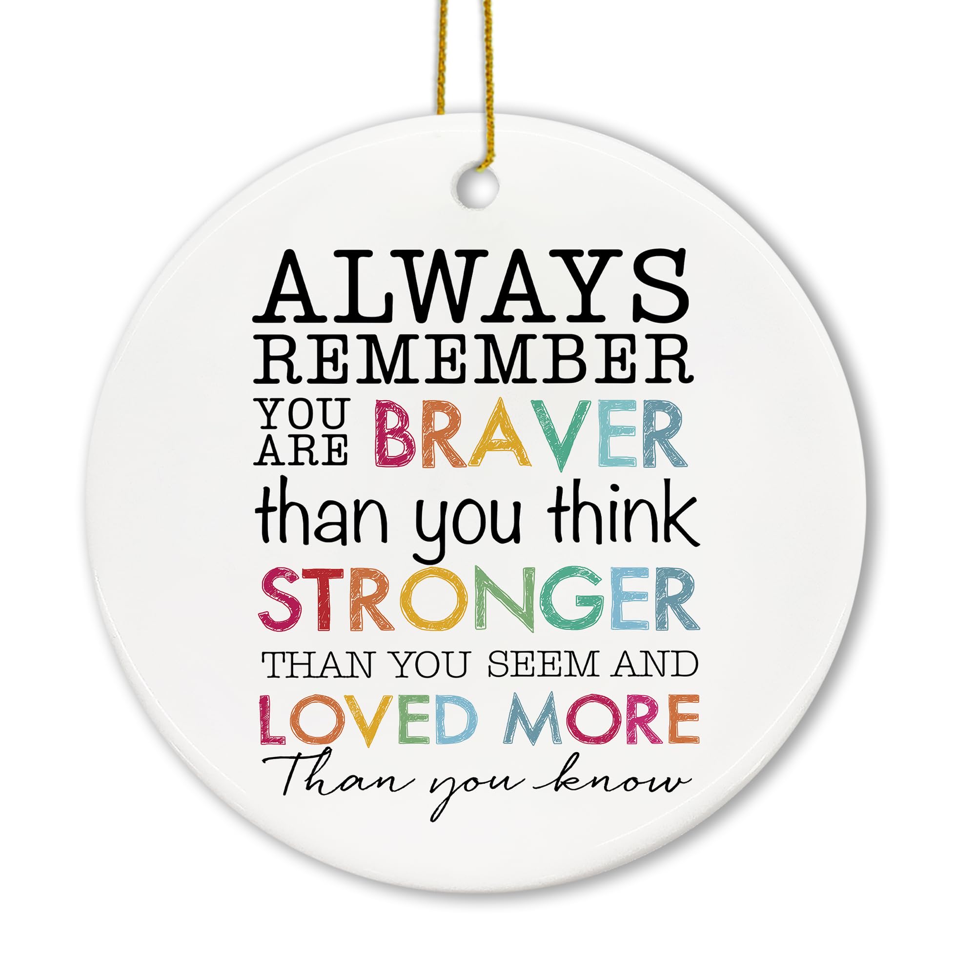 Photo 1 of *****3 PIECE****Voatok Always Remember You are Braver Than You Think Ornament, Inspirational Ornaments for Christmas Tree, Inspirational Gifts for Women Teen Girls, Christmas Decorative Hanging Ornaments