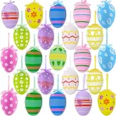 24PCS Easter Hanging Eggs Colorful Easter Tree Decoration Party Favors | hanging eggs Easter decorations tree ornaments spring party favors supplies home decor