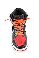 Loop King Laces - Premium Orange Flat Leather Shoe