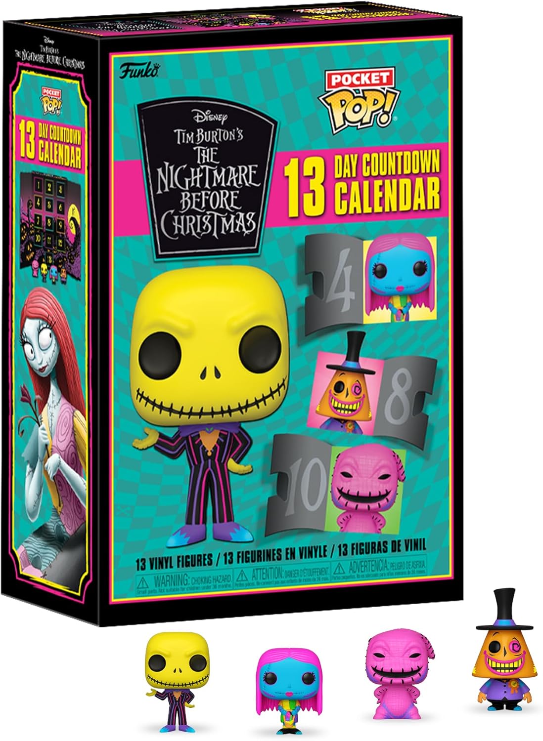 Advent Calendars - Funko Pop! Advent Calendar: 13 Days - The Nightmare Before Christmas (Blacklight), Multicolor, 63959