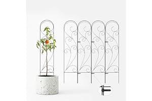 Zhongma 4 Pack 36" Metal Plant Trellis for Potted Plants Climbing,Indoor and Outdoor Fence Plant Support Trellis for Flower and Vagetable
