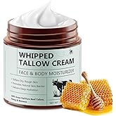 Ruduwu Beef Tallow for Skin,Beef Tallow and Honey Cream for Skin, 4.2 oz Organic Whipped Grass Fed Tallow with Honey Cream for Face & Body, Smooth - Handmade All-Natural Moisturizer