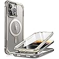 i-Blason Ares Magnetic for iPhone 15 Pro Max Case MagSafe with Built-in Screen Protector [Military-Grade Protection] Clear Slim Full-Body Shockproof Bumper Phone Case for iPhone 15 Pro Max (Gray)