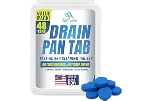 AIR PURE SHOP Air Pure Drain Pan Tabs - 48 Flow Treatment Tablets for HVAC & AC Condensate Pan Treatment | Prevents Overflow, Cleans Drain Lines, & Eliminates Odors