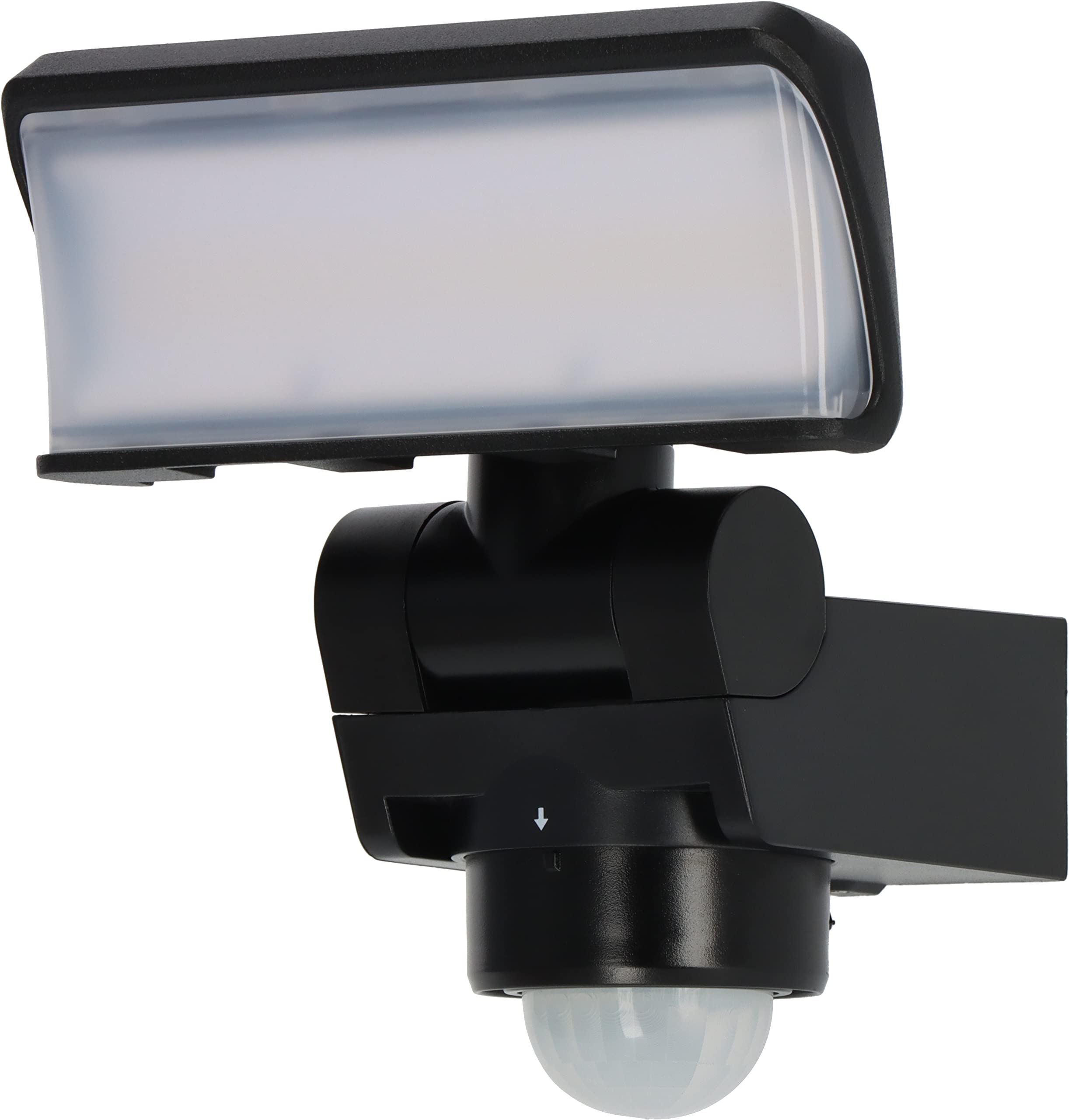 Brennenstuhl LED Security Light Outdoor with Motion Sensor WS 2050 SP (20W, 1680lm, IP44, 3000K, Warm White Light, 180° Angle of Detection with up to 10m Range, with Twilight Sensor) Black