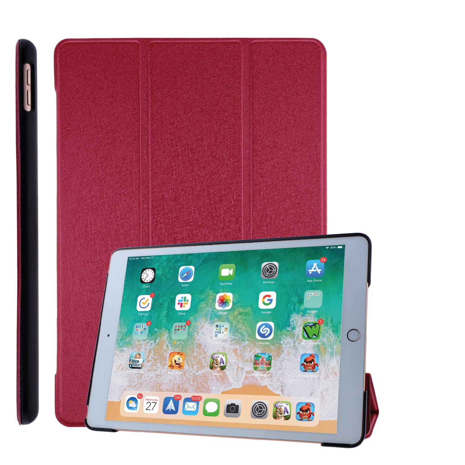 COOVY® Ultra Slim Cover for Apple iPad 10.2 (Model 2019) Smart Protective Cover Case Cover with Standing function and Auto Sleep/Wake up I red