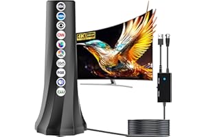 TVLNKTVV 2024 TV Antenna for Local Channels,TV Antenna Indoor 980+Miles Long Range,TV Antenna for Smart TV,Antennas Support All TV with 4K 1080p,Digital Antenna with Amplifier Signal Booster-25ft Coaxial Cable