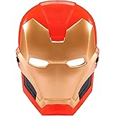 Jazwares Marvel Iron Man Child 3D Plastic Mask with Eye Holes and Elastic Strap Standard Red