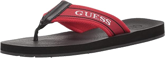 red guess flip flops