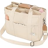Barsine Messenger Bag for Women and Men, Multi-Pocket & Compartments Everyday Tote, Lightweight Canvas Bible Sturdy Bag