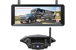 AUTO-VOX Wireless RV Backup Camera, 30Min Plug and Play Setup, Smooth Live View Even Past 60ft, 7.2" 1080P DVR Monitor, Super