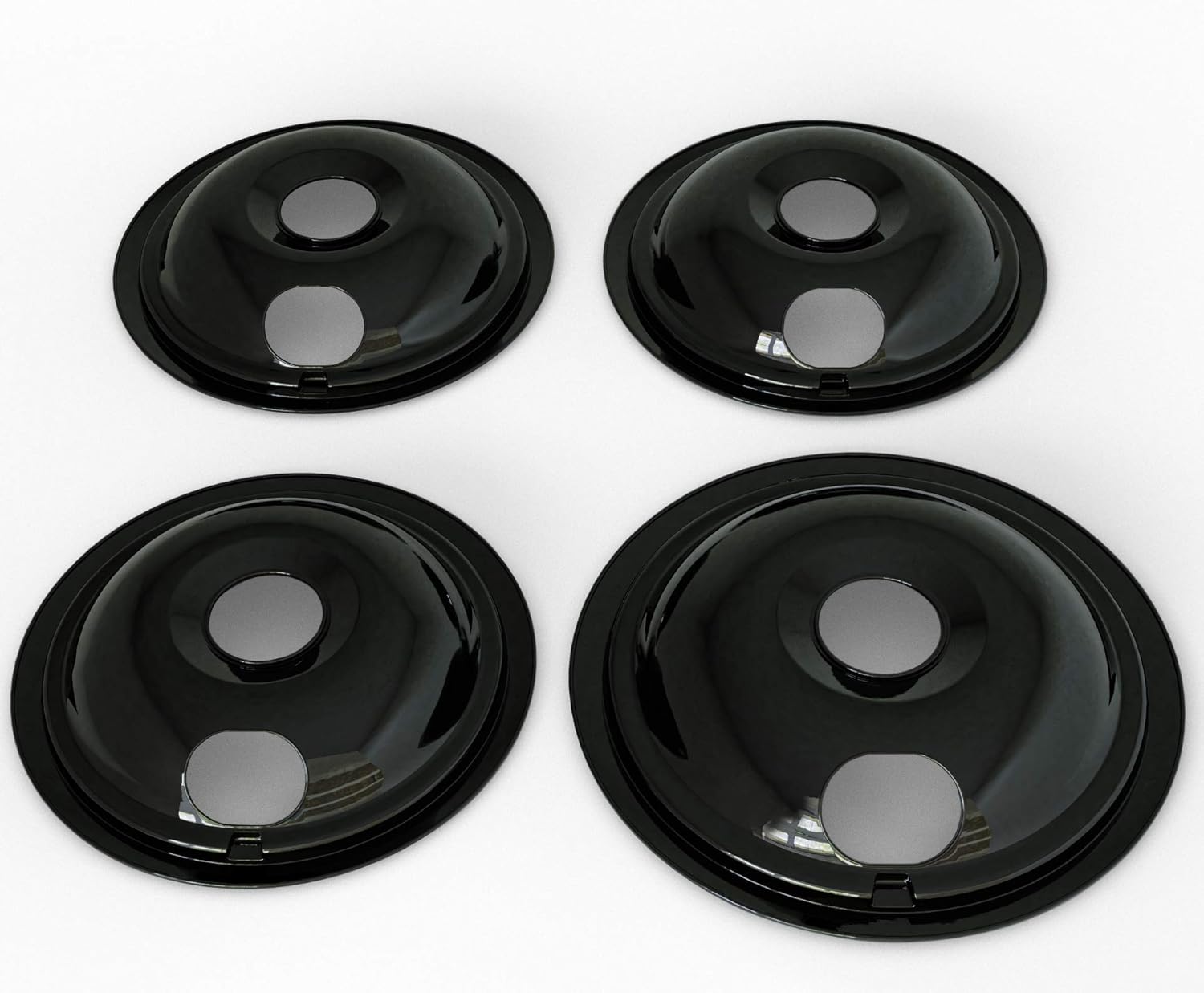 3 Small Bowl WB31M20 6" and 1 Large Bowl WB31M19 8" Drip Pans Burner Bowls Compatible with GE Range Stove Black: Home Improvement