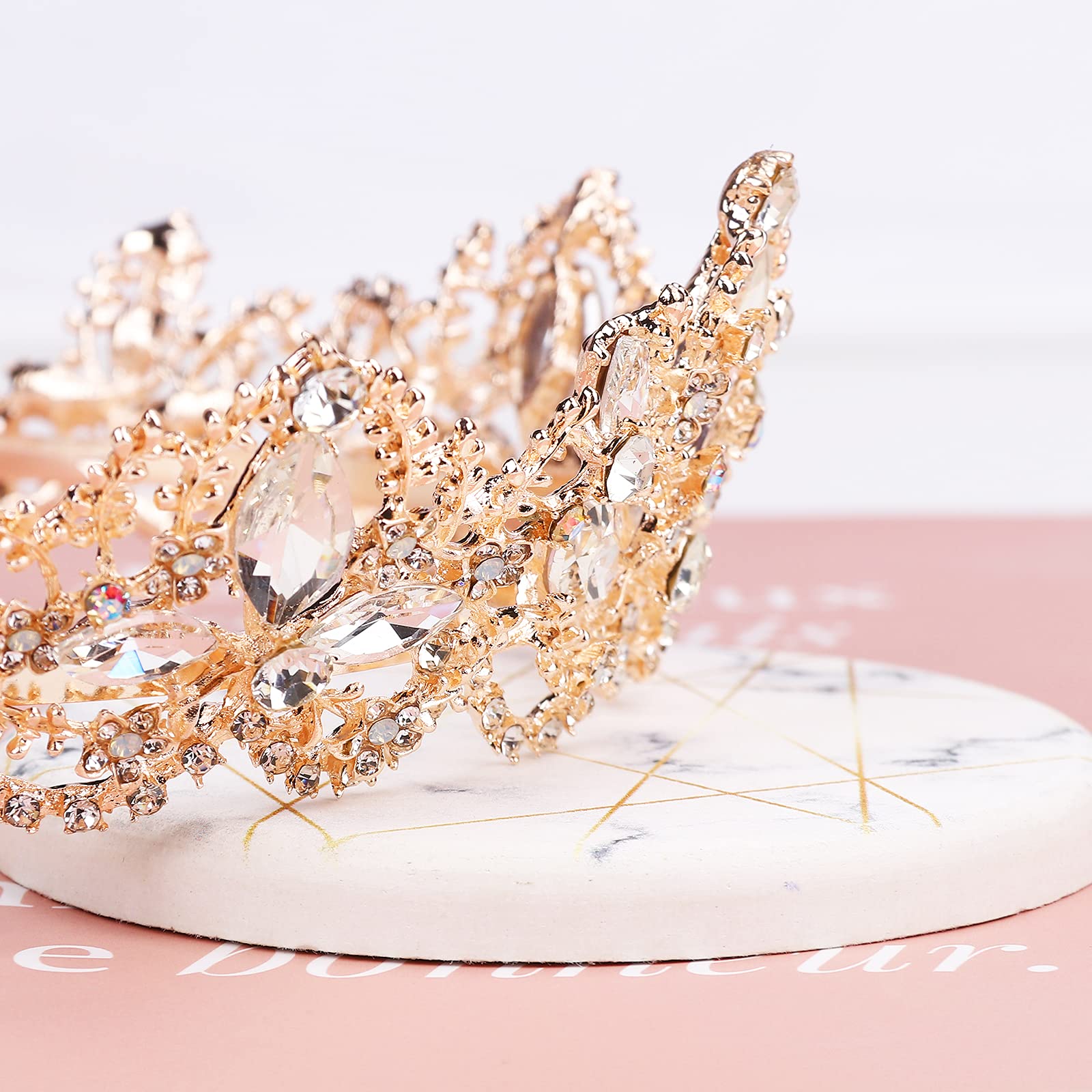 CIEHER Tiaras and Crowns for Women,Gold Crystal Rhinestone Queen Crown,Birthday Crown Tiara for Women Girls Headbands for Wedding Prom Bridal Party Costume Gifts