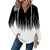 Zeagoo Hoodies for Women Long Sleeve Drawstring V Neck Pullover Sweatshirts Shirts Loose Casual Fall Tops