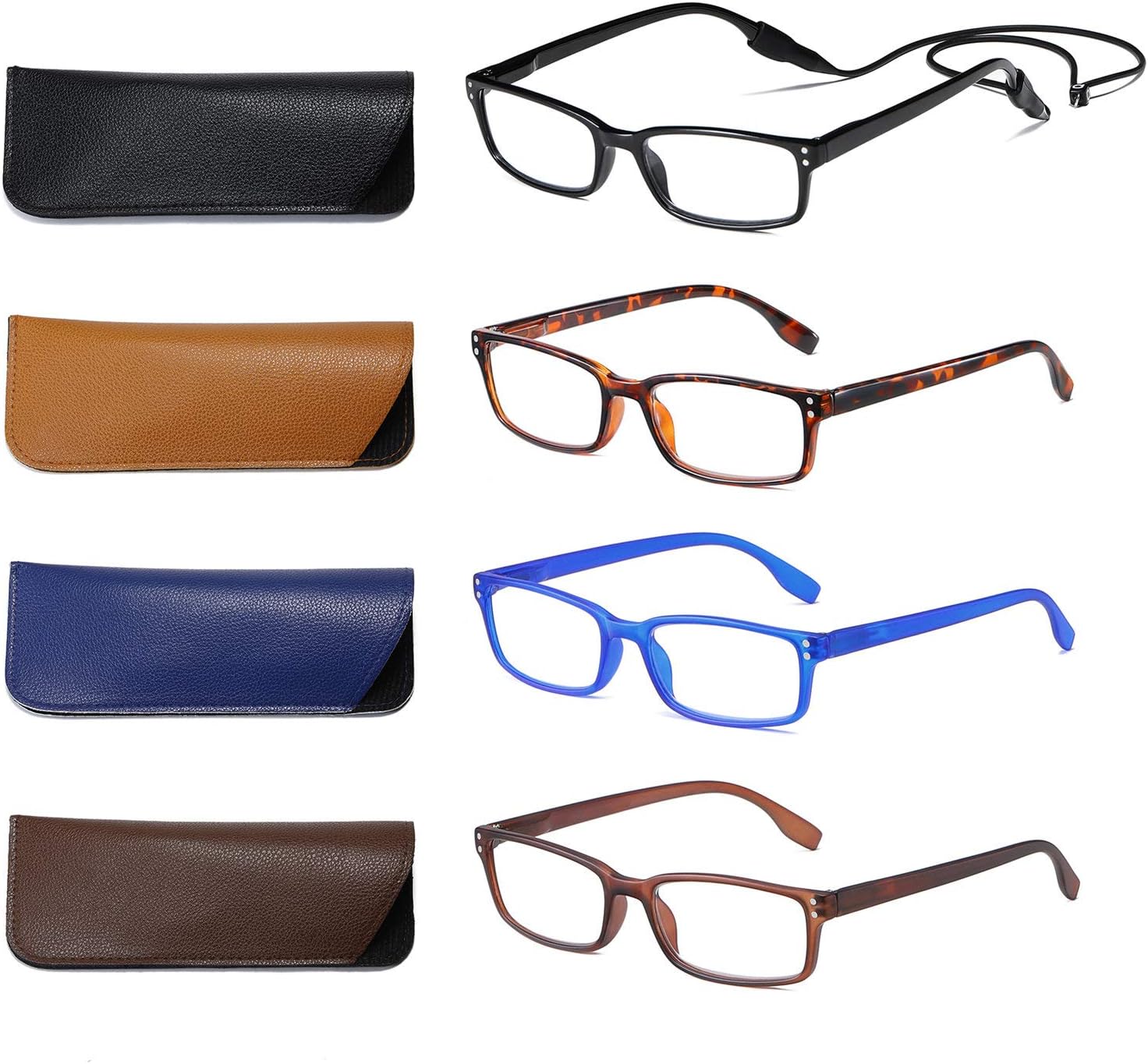 SOCTICK Reading Glasses 4-Pack Lightweight Spring Hinge Onepower Readers for Men and Women,+2.50: Health & Personal Care