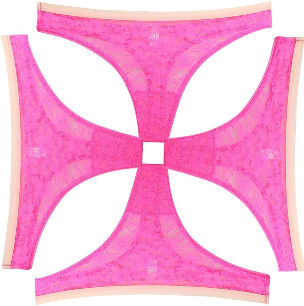 Thy Cotton Women's Crotchless Lace Thong Panty 4 Pack