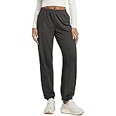 ODODOS Women's Brushed Fleece Jogger Sweatpants – Cozy Warm Adjustable High-Rise Relaxed Lounge Pants with Pockets