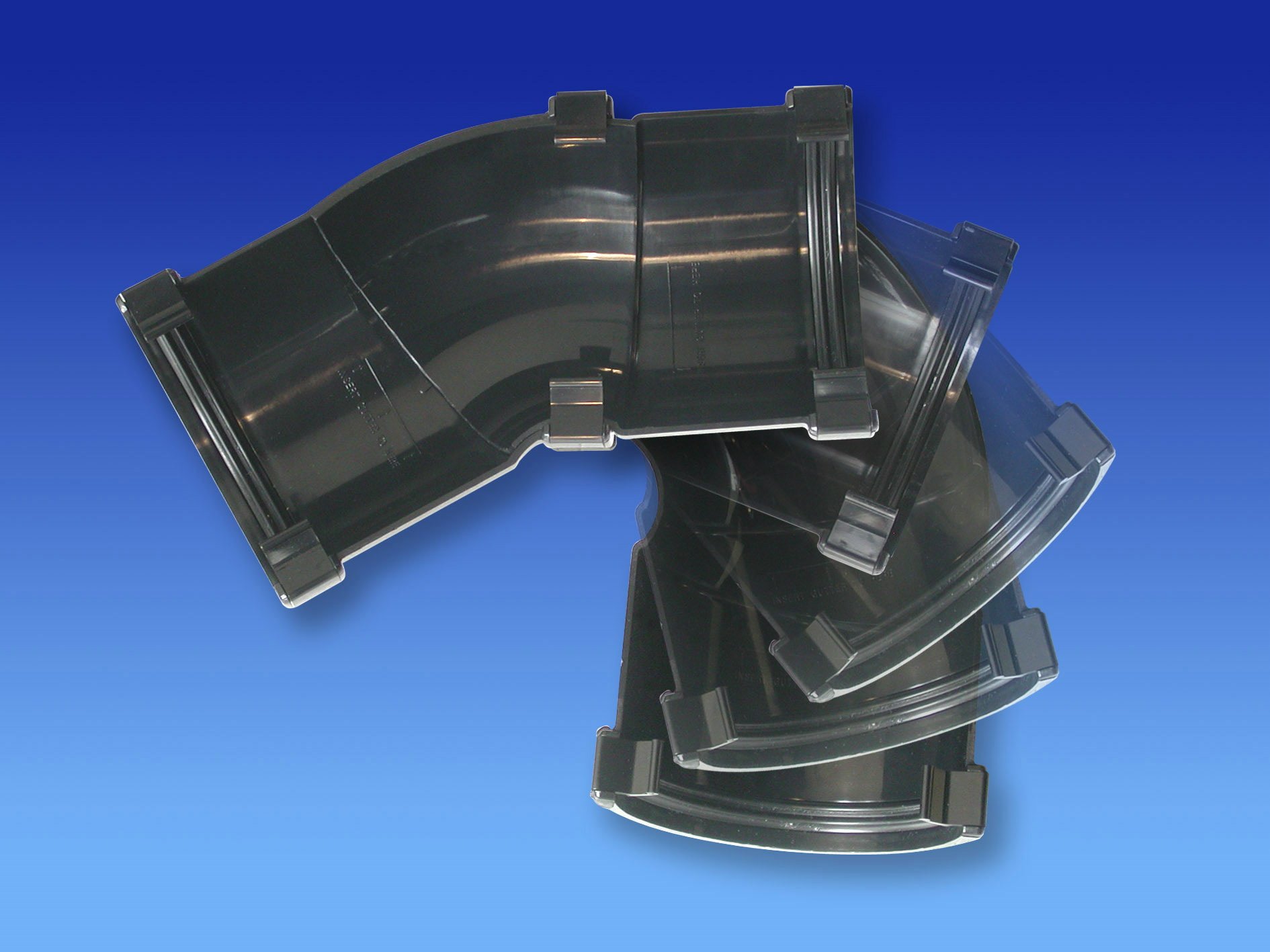 OSMA 0T002 112mm Roundline System Black Guttering Angle 24-130 Degree Multi Angle (1, Black)