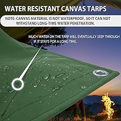 FoundGo Canvas Tarp 8' x 10' Heavy Duty Water