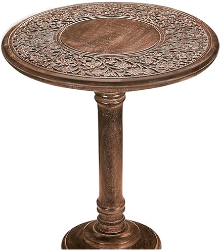 Amazon.com: GWAREZ Round 19.6'' Metal Wooden Side Table Industrial