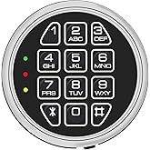 Gun Safe Replacement Lock Chrome Digital Keypad Electronic Lock, Solenoid Safe Lock Mechanism, 14 Pin DIY Safe Lock