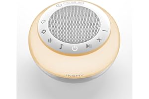INSMY White Noise Machine,Portable Sound Machine Baby Sleep Soothe 36 Soothing Sound,Noise/Nature/Fansounds/Lullaby,Nightlight Memory Feature 40Hrs for Babies Adults Sleep Aid Travel (White)