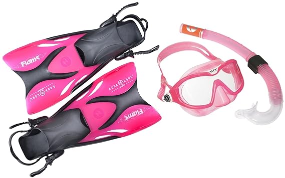 Aqua Lung Schnorchel Set für Kinder - vom Top Hersteller Bestehend aus Flossen Schnorchel Tauchmaske - Wertige Junior Schnorc