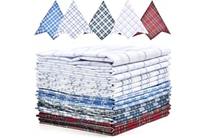 OctBird Men's Handkerchiefs, 15PCS Cotton Handkerchiefs for Men Women with Elegant Pattern in Assorted Color Fits Any Occasio