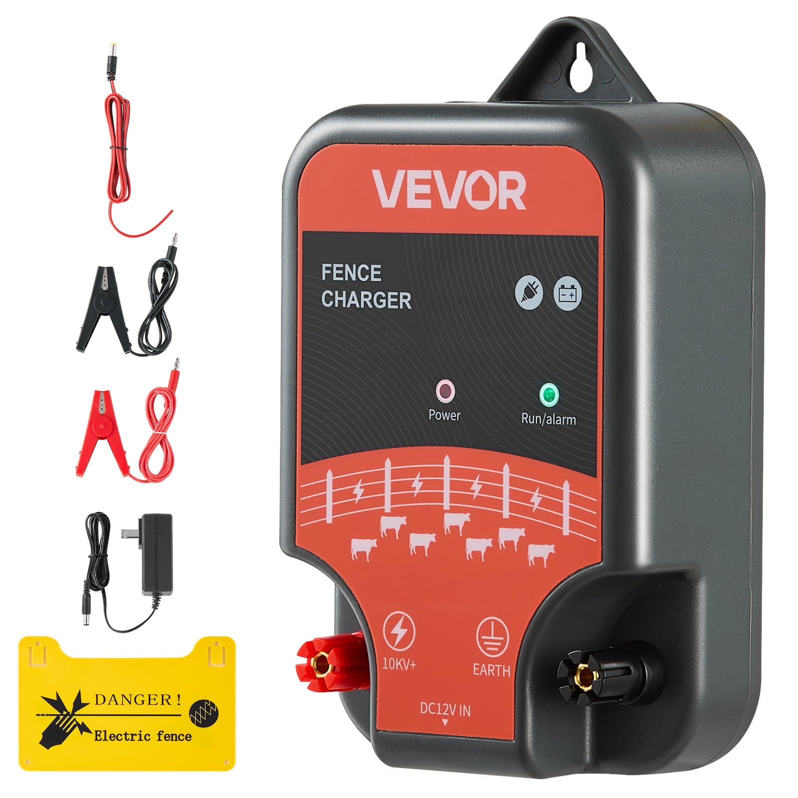 Photo 1 of VEVOR Electric Fence Charger, 10kV 2J, AC DC Electric Fence Energizer with LED Indicator, 1.86 Miles Range, Powerful Plug-in Fences Charger, Prevents Wild Animals Intrusion for Livestock Poultry