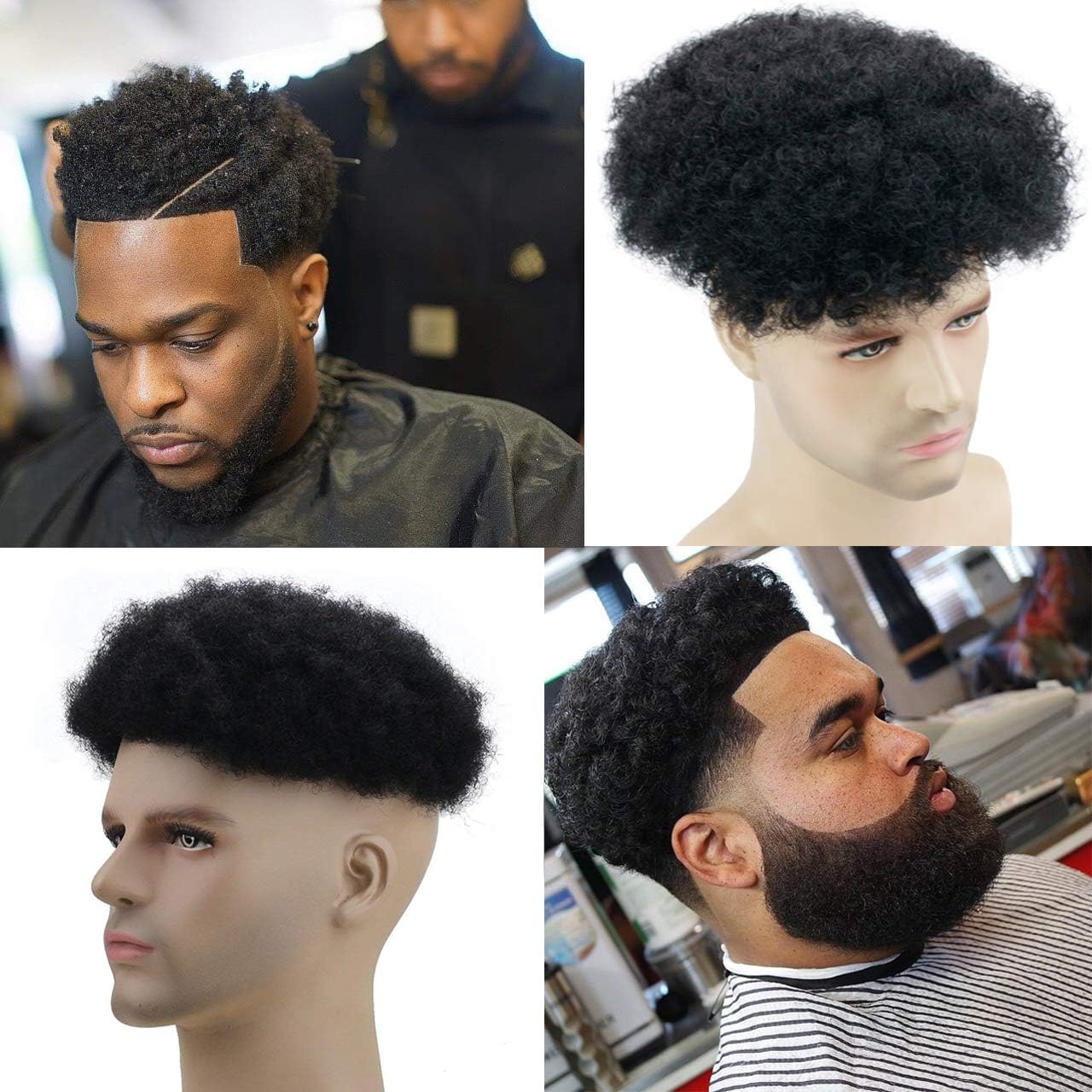 SinoArt Mens Toupee 10x8 Inch Replacement Full PU Base Hairpiece for Men 100% Virgin Human hair Color #1 Jet Black