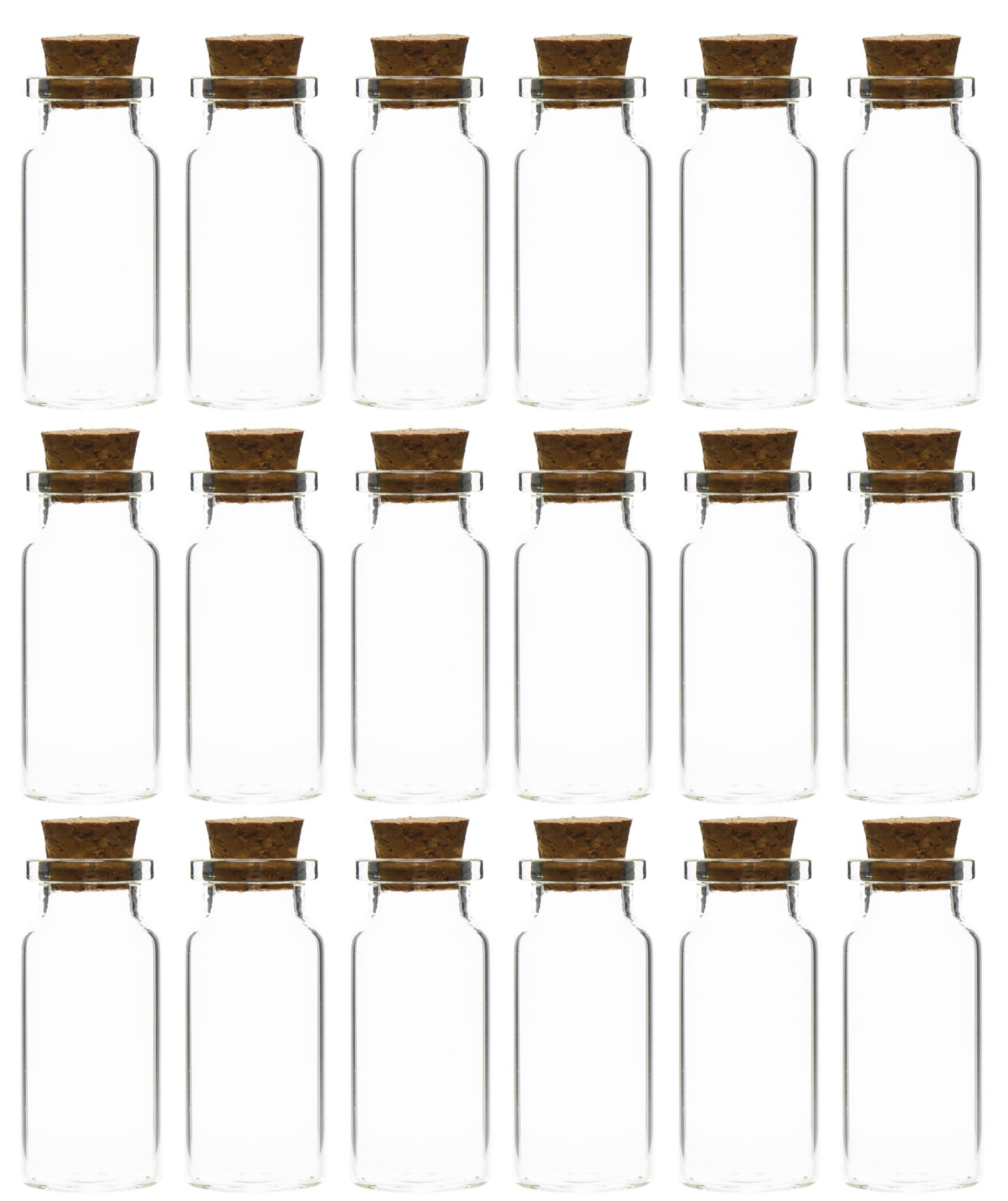 FiveSeasonStuff 10ml (77 Pcs) Mini Transparent Glass Bottles/Jars with Cork Stoppers for Scents, Oils, Spices, Wedding, Jewelry, Message, Party Favors etc