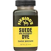 Fiebing's Dark Brown Suede Dye (4 oz) - Recolor, Brighten &amp; Restore Suede &amp; Roughout Leather Shoes, Furniture, Purse - Includes Wool Dauber for Easy Application - Flexible When Dry, Won't Crack/Peel