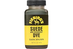 Fiebing's Dark Brown Suede Dye (4 oz) - Recolor, Brighten & Restore Suede & Roughout Leather Shoes, Furniture, Purse - Includes Wool Dauber for Easy Application - Flexible When Dry, Won't Crack/Peel