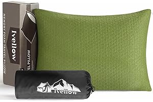 Ivellow Memory Foam Travel Pillow - Compact, Lightweight, Breathable & Hypoallergenic - Adults & Kids - Camping, Hiking, Travel - Avocado Green