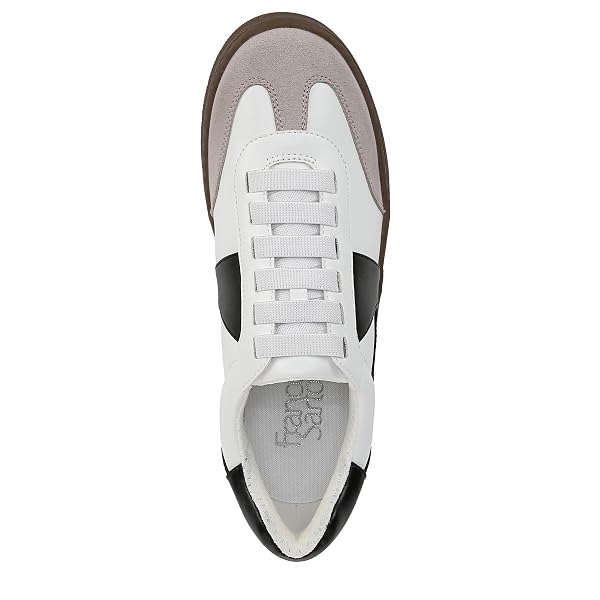 FRANCO SARTO WOMENS PONTI SNEAKER WHITE BLACK 8 M