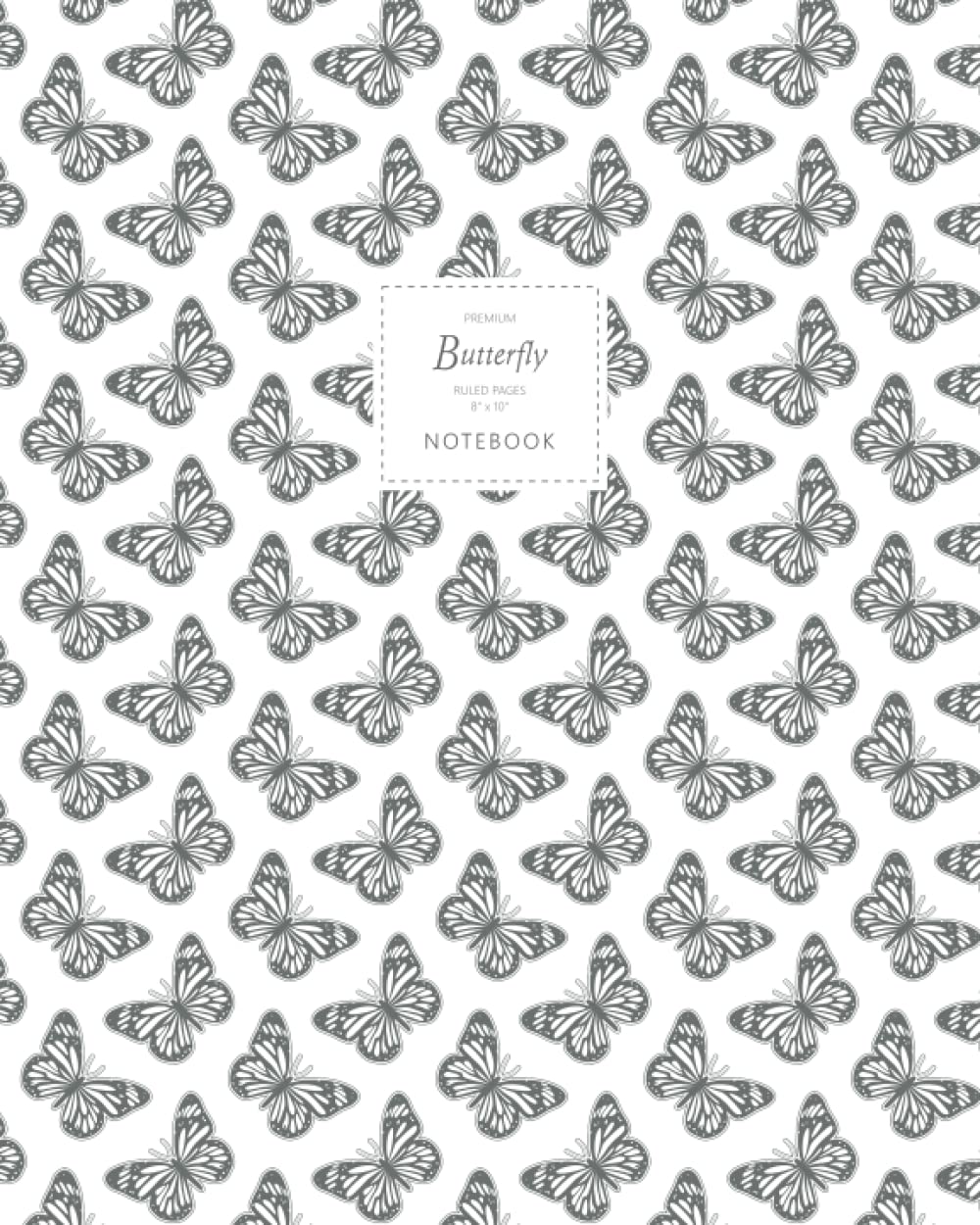 Butterfly Notebook - Ruled Pages - 8x10 - Premium (White)