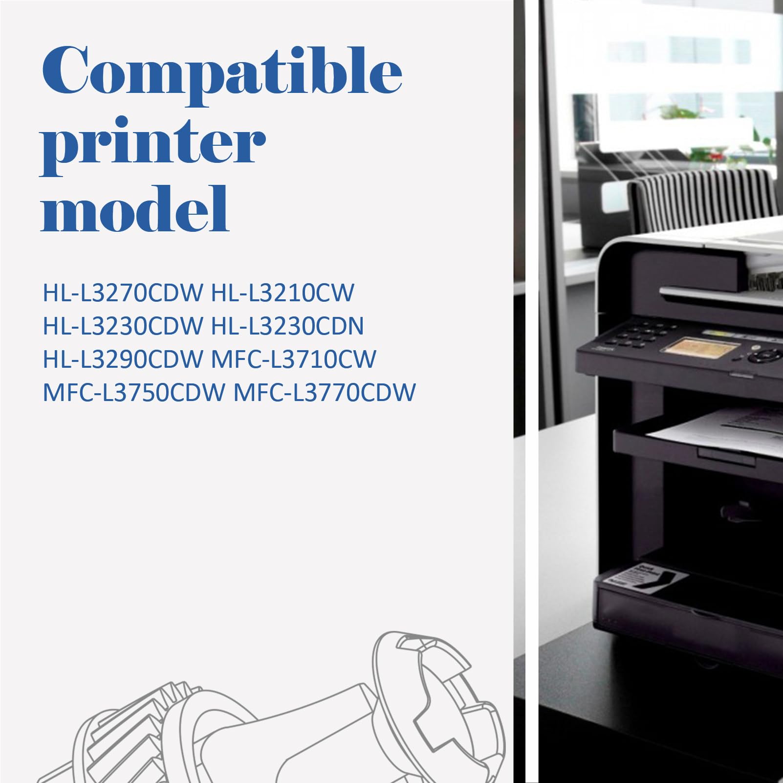 TN227 TN-227BK/C/M/Y High Yield Toner Cartridge: HL-L3290CDW Compatible Replacement for Brother TN-223BK/C/M/Y TN-227 TN223 TN 227 for HL-L3270CDW MFC-L3770CDW MFC-L3750CDW HL-L3210CW Printer 5 Pack