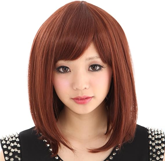Amazon ウィッグ Starrich スターリッチ ぱっつんチェリーボブ フルウィッグ ストロベリージャム Kb2 33hr フルウィッグ 通販