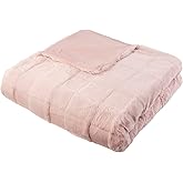 Lavish Home Faux Fur Blanket - 60x80-Inch Queen Size Throw Blanket with Plush Faux Fur Front and Mink Back - Bedding for Sofas and Beds (Pink)