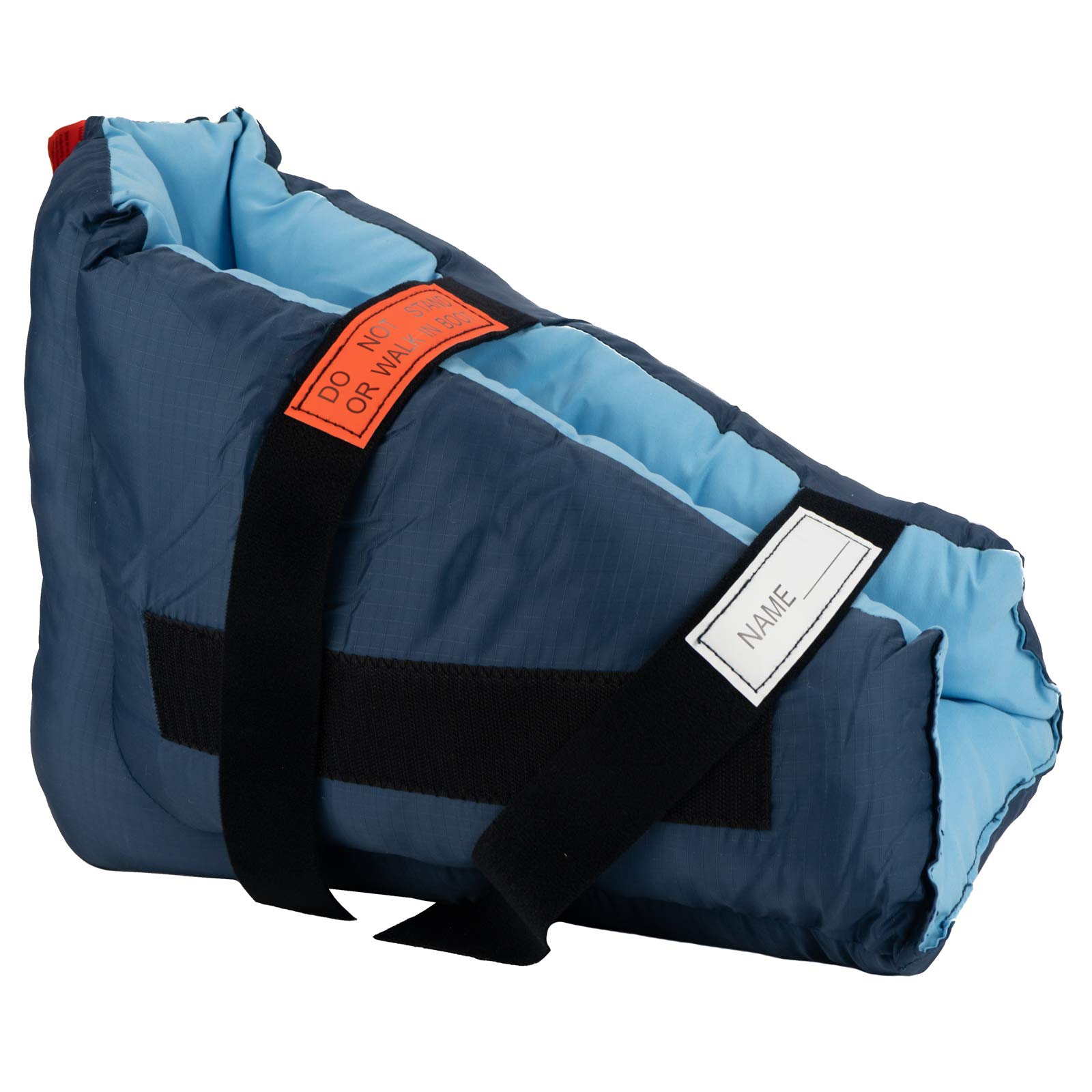 Rolyan Boot Pillow, Comfortable Heel Cushion Supports Ankle and Heel for Sleeping or Sitting, Pillow Fabric Keeps Skin Safe and Reduces Friction, Comes in Navy/Light Blue, mid-calf, one size fits most