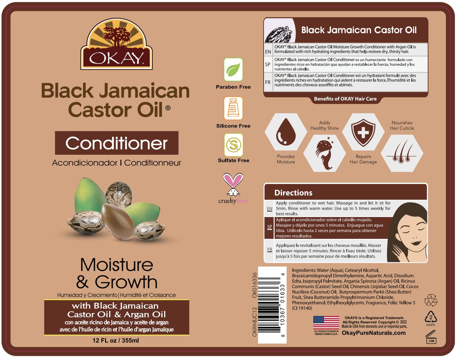 Convenience Kits International Women’s Deluxe 10 PC Kit Featuring: OKAY Black Jamaican Castor Oil Hair, Body, Oral Care, Travel-Size Travel Essentials