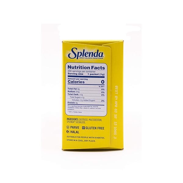 SPLENDA ZERO CALORIE SWEETENER, SINGLE-SERVE PACKETS (200 COUNT)