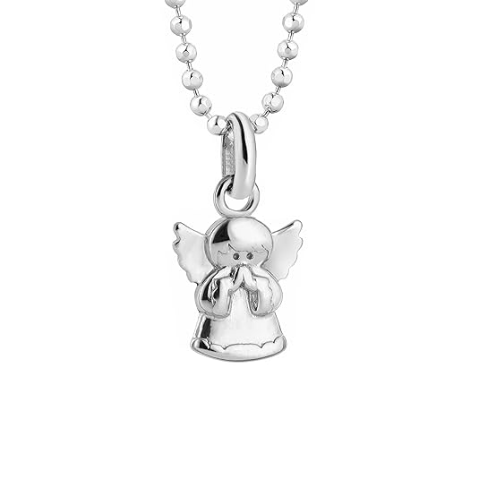 butterfly Mädchen Halskette Sterlingsilber 925 Engel-Anhänger Schutzengel Glücksbringer Längen-verstellbar Schmuck-Beutel Kon